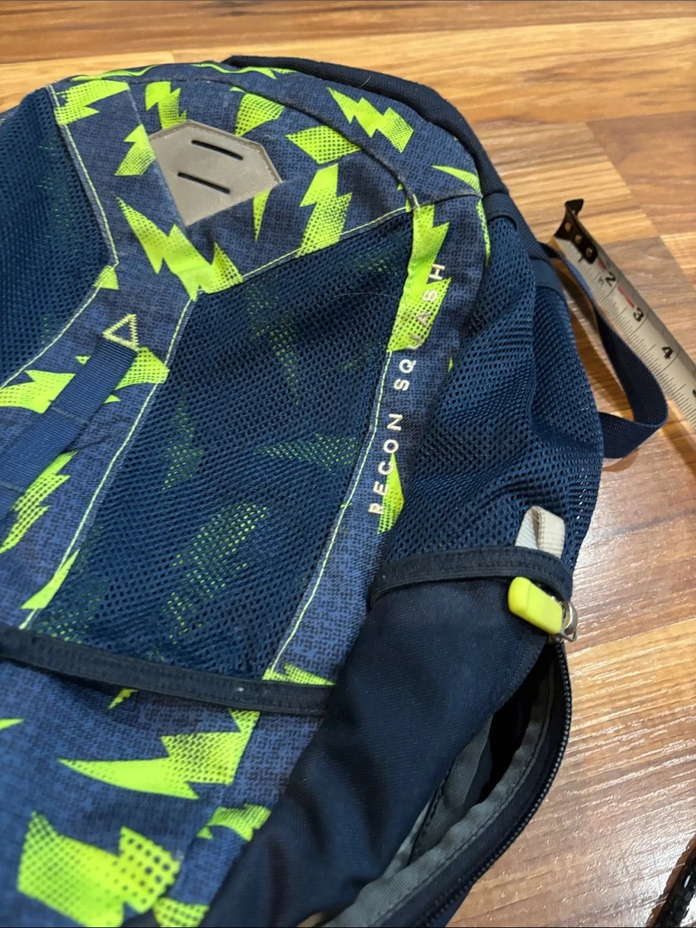 The North Face Black Backpack with Neon Green Lightning Print